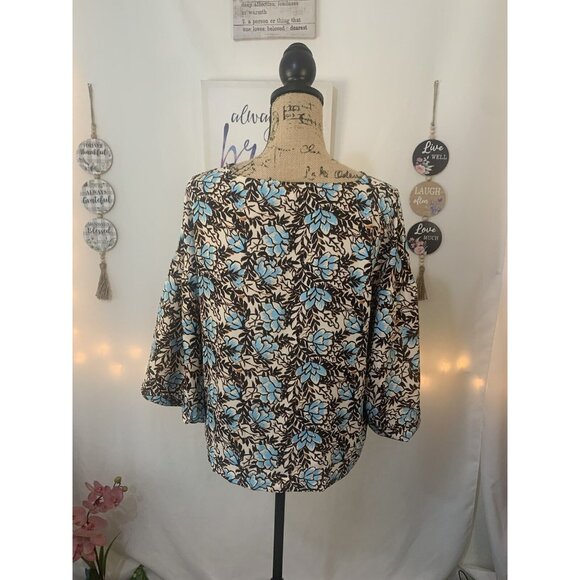 (B-40) 3/4 sleeves womens blouse floral size L MadisonGrey - Picture 4 of 9